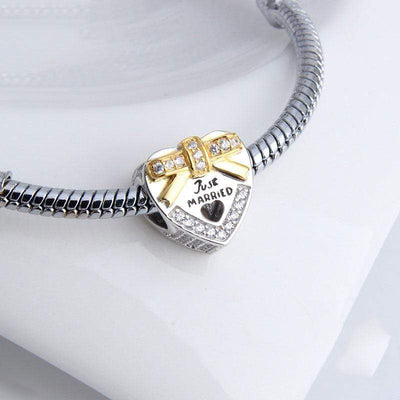 Just Married Heart Charm - The Silver Goose SA