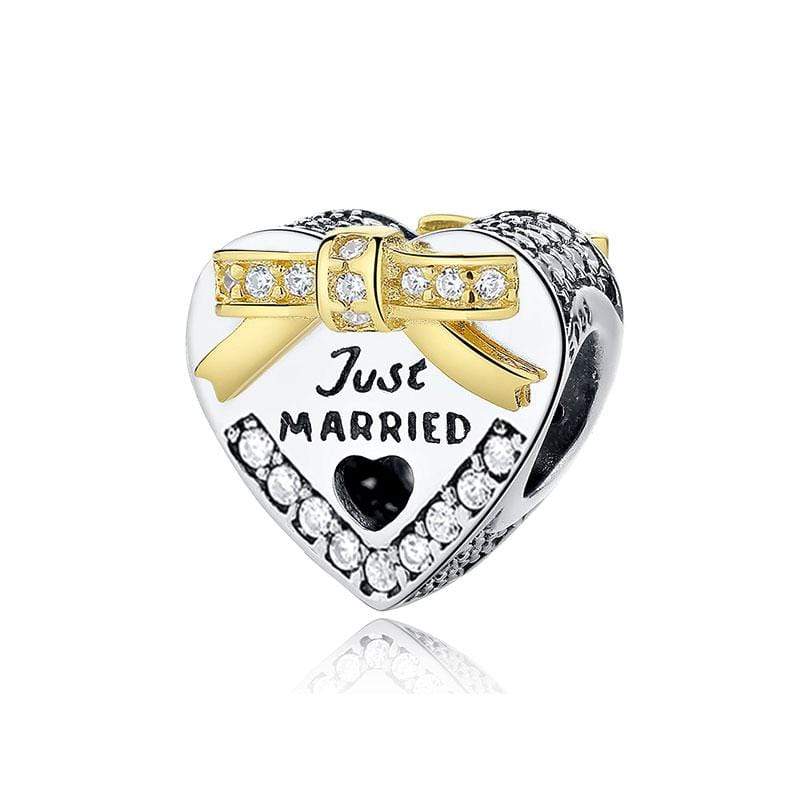 Just Married Heart Charm - The Silver Goose SA