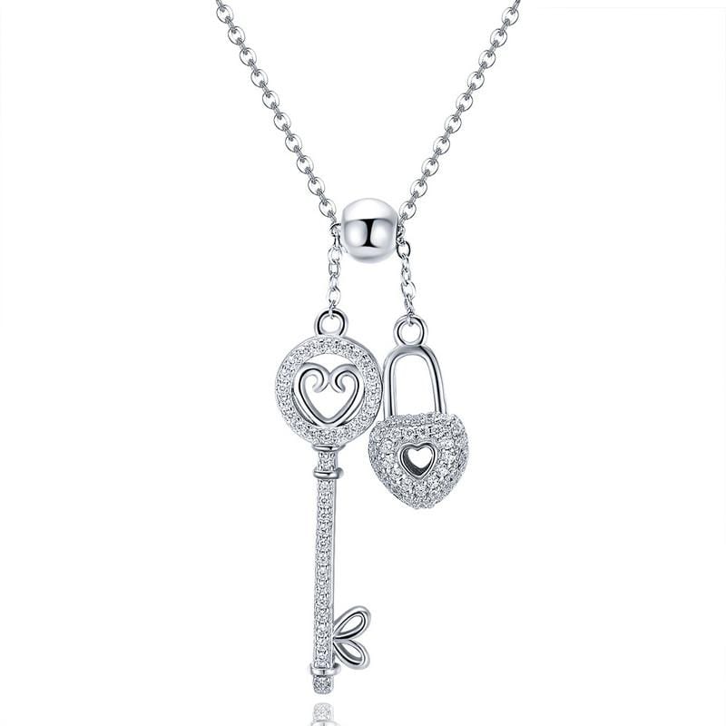 Key of Heart Pendant Necklace - The Silver Goose SA