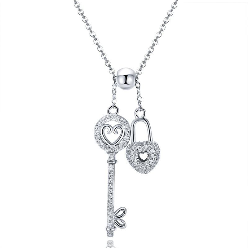 Key of Heart Pendant Necklace - The Silver Goose SA
