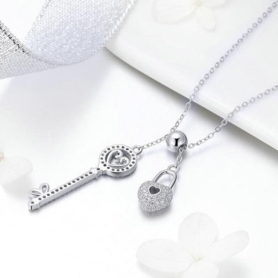 Key of Heart Pendant Necklace - The Silver Goose SA