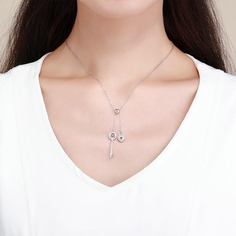 Key of Heart Pendant Necklace - The Silver Goose SA