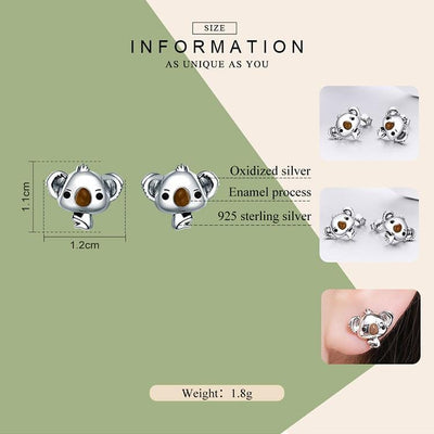 Koala Bear Earrings - The Silver Goose SA