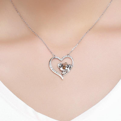 Koala in Heart Pendant Necklace - The Silver Goose SA