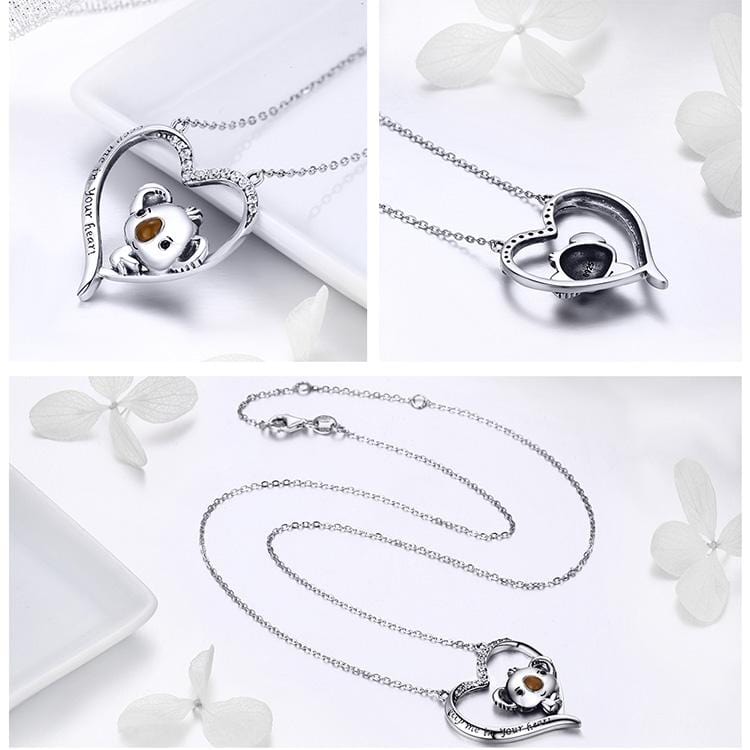 Koala in Heart Pendant Necklace - The Silver Goose SA