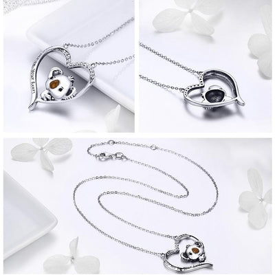 Koala in Heart Pendant Necklace - The Silver Goose SA