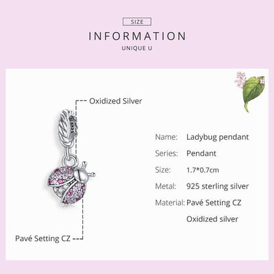 Ladybug Pendant Charm - The Silver Goose SA