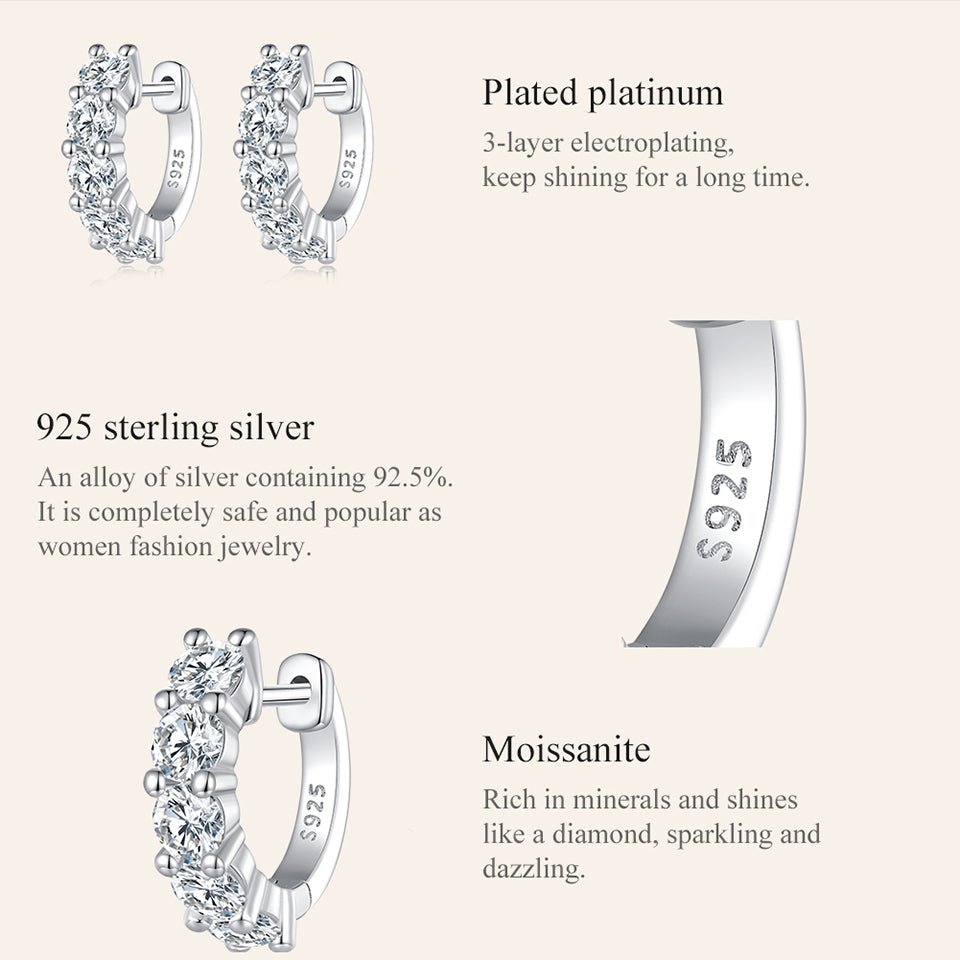 Lara Moissanite Hoop Earrings - The Silver Goose SA