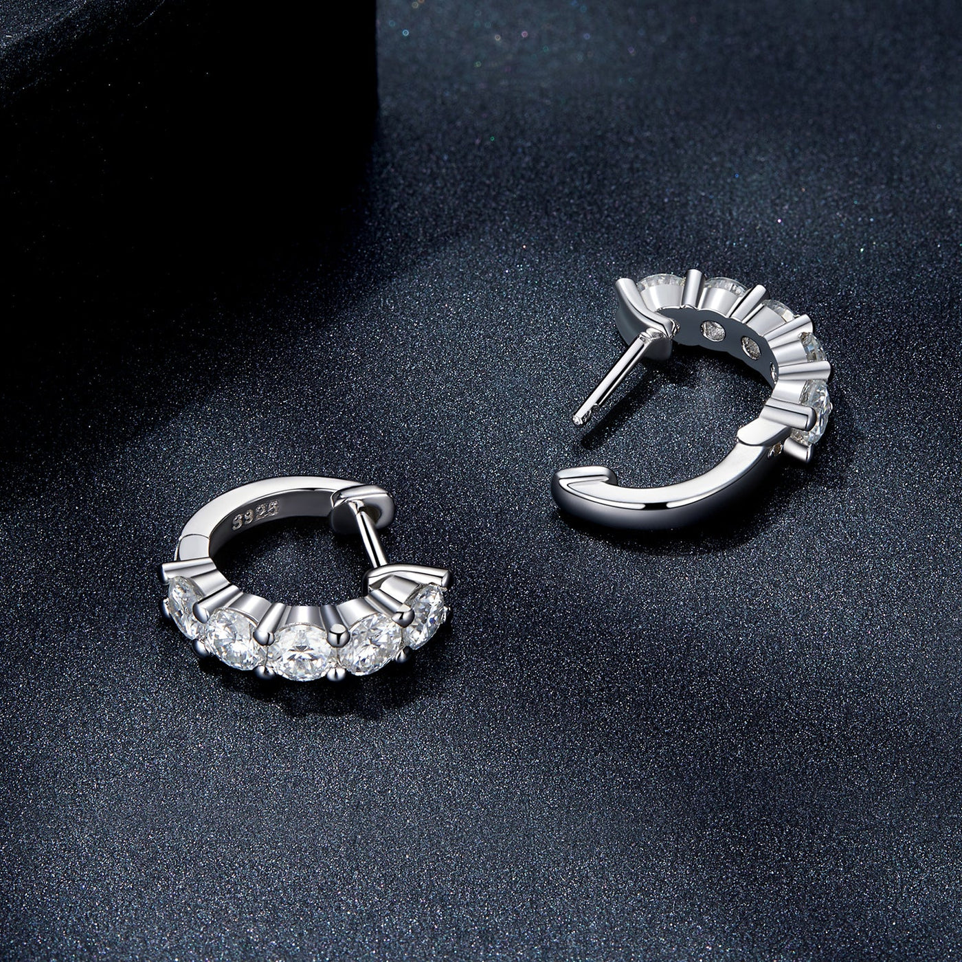 Lara Moissanite Hoop Earrings - The Silver Goose SA