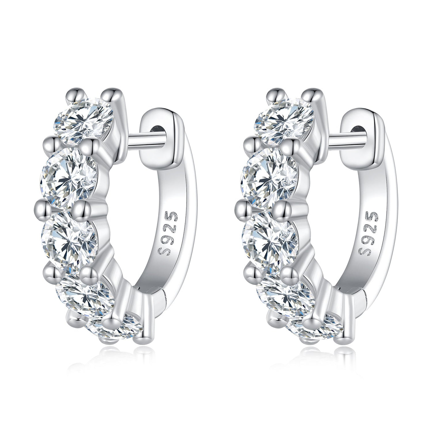 Lara Moissanite Hoop Earrings - The Silver Goose SA