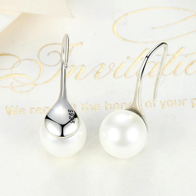 Long Pearl Drop Earrings - The Silver Goose SA