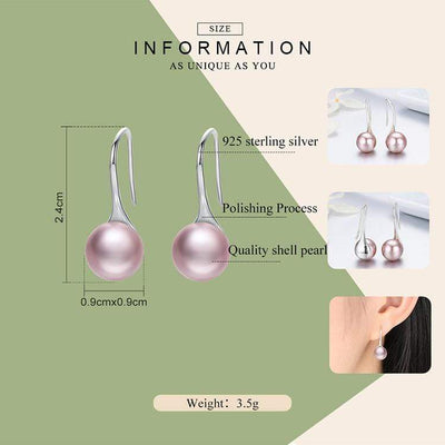 Long Pink Pearl Drop Earrings - The Silver Goose SA