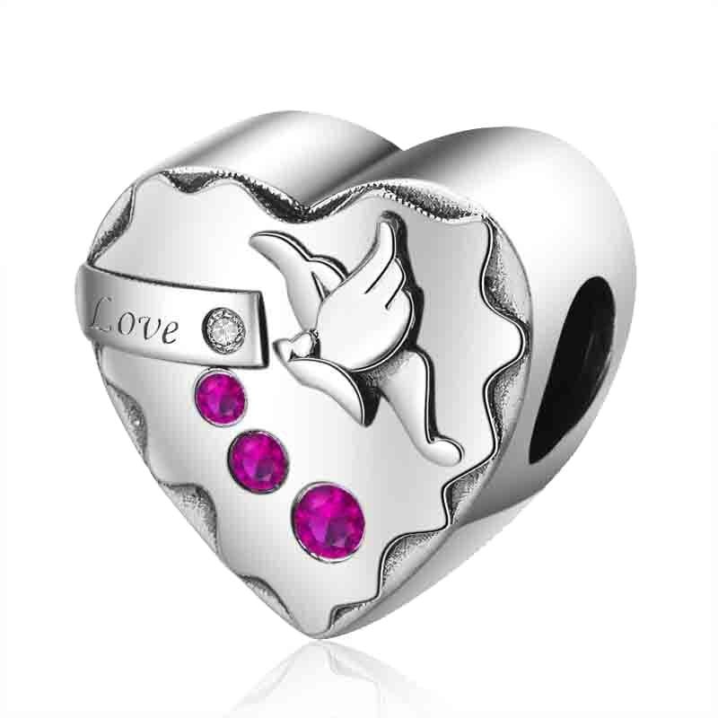 Love Wings Heart Charm - The Silver Goose SA