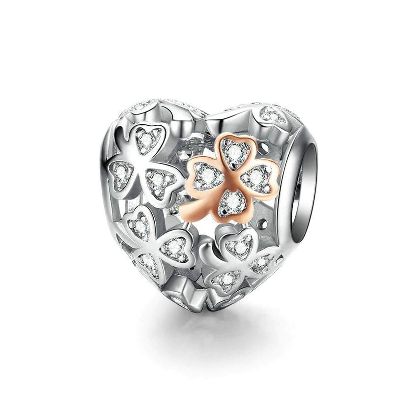 Lucky Clover Heart Charm - The Silver Goose SA