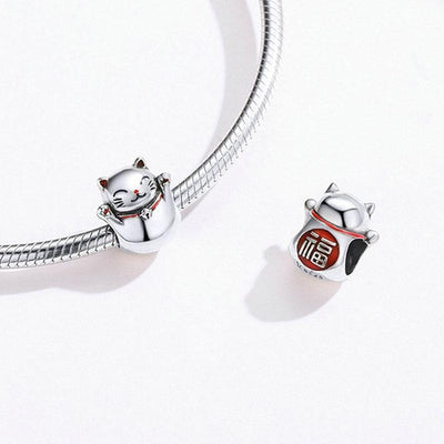 Maneki Neko Cat Charm - The Silver Goose SA