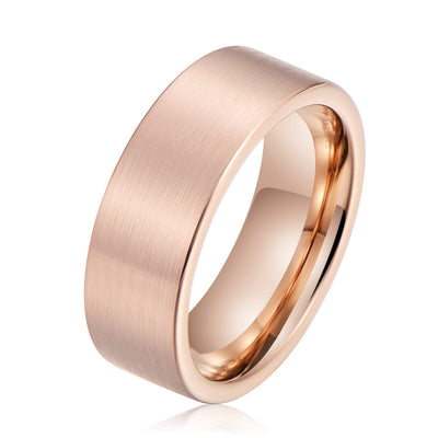 Men's Brushed Rose Gold Tungsten Ring OY-R320 Men's Ring Ouyuan Jewelry 