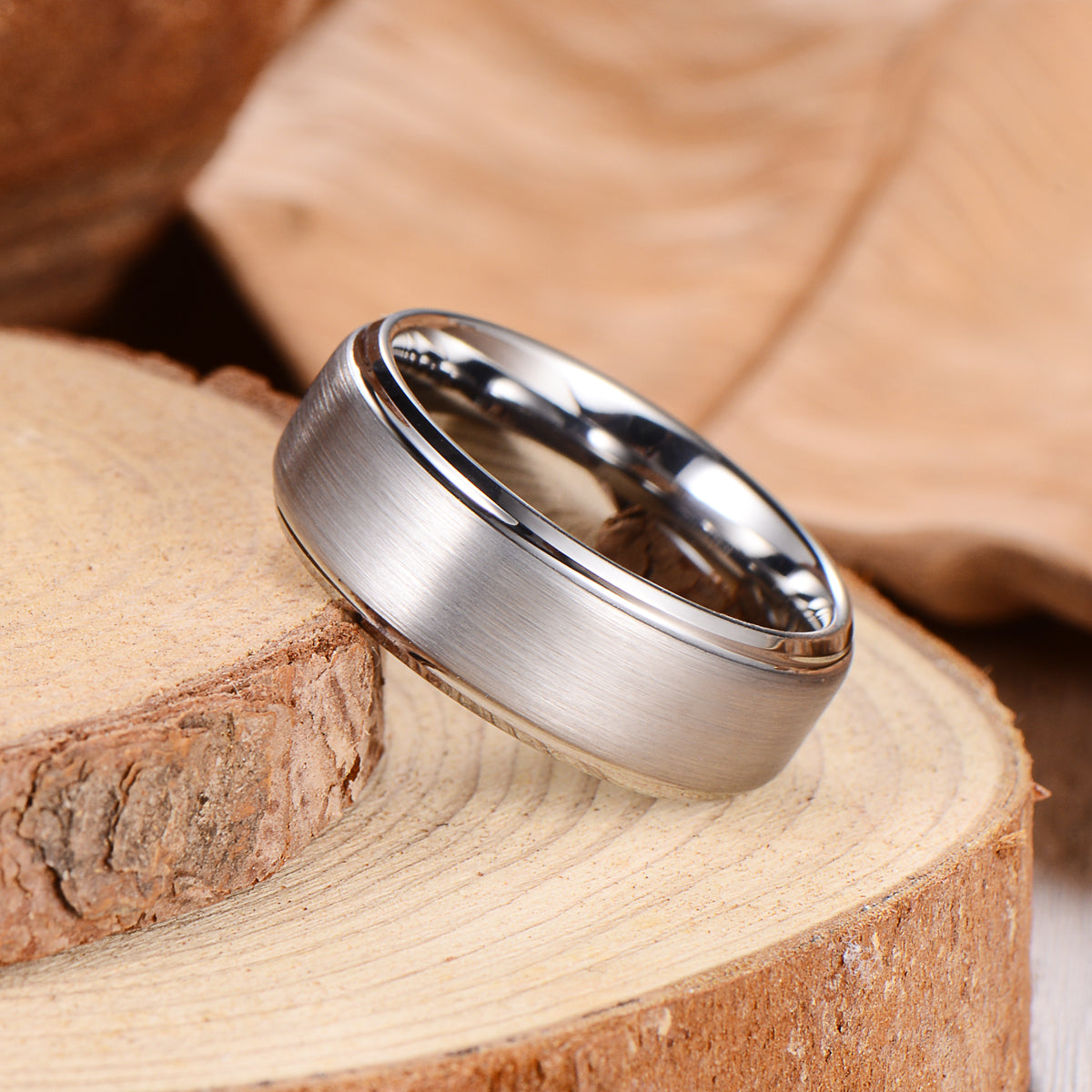 Men's Brushed Silver Tungsten Ring Men's Ring Ouyuan Jewelry 
