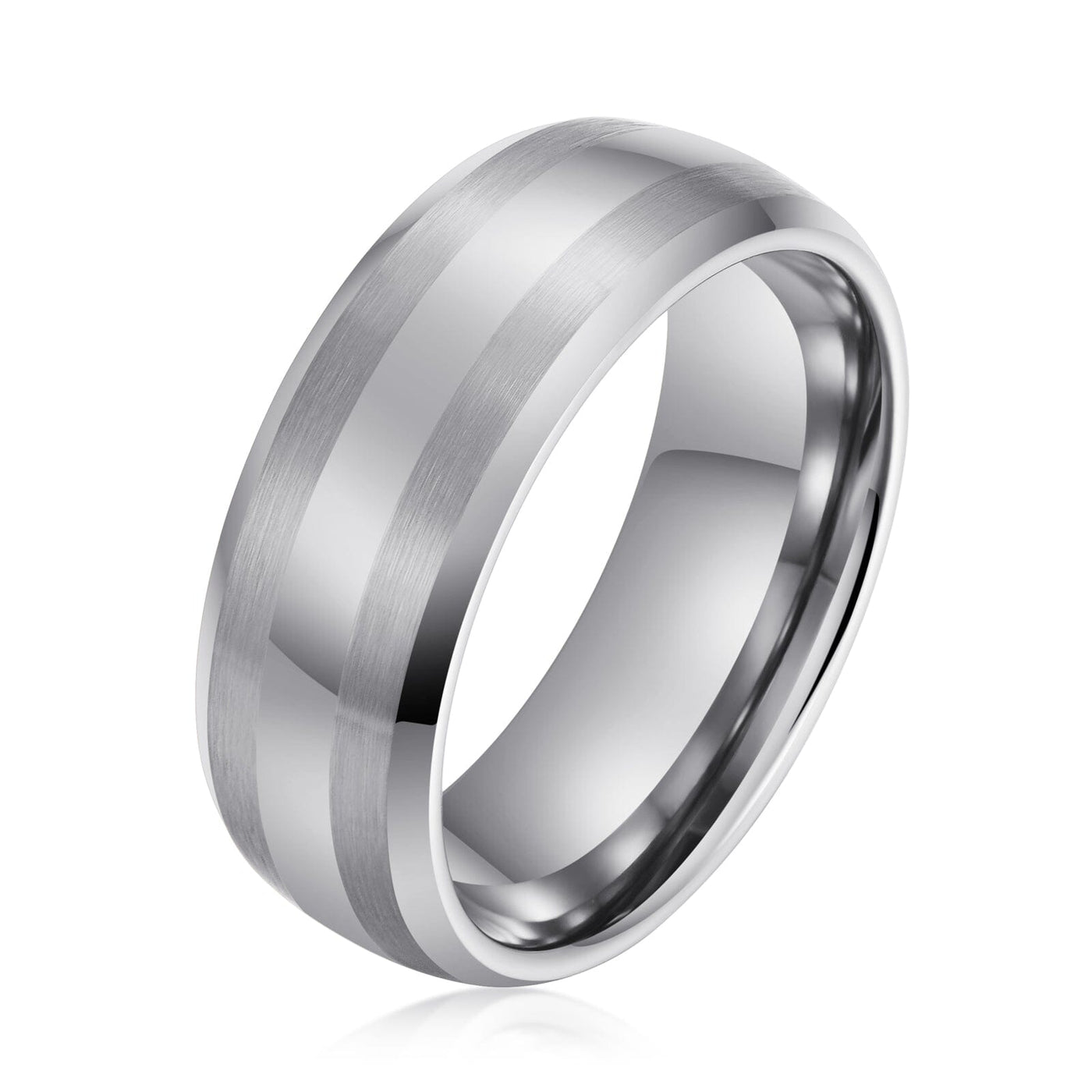 Men's Dome Style Silver Tungsten Ring OY-R-022 Men's Ring Ouyuan Jewelry 