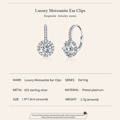 Mia Moissanite Clip Earrings - The Silver Goose SA