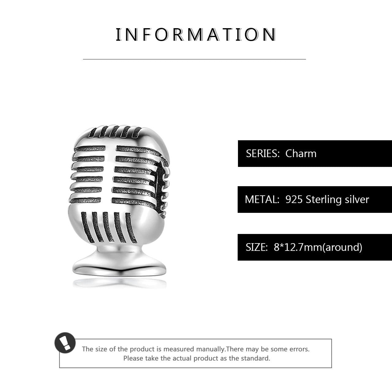 Microphone Charm - The Silver Goose SA