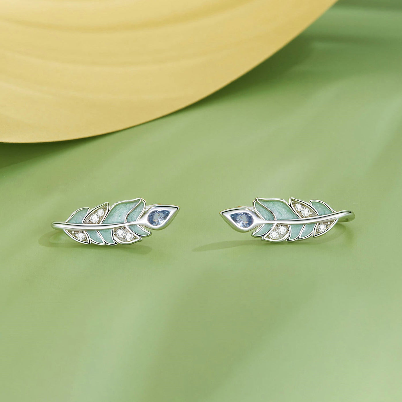 Mint Feather Earrings - The Silver Goose SA