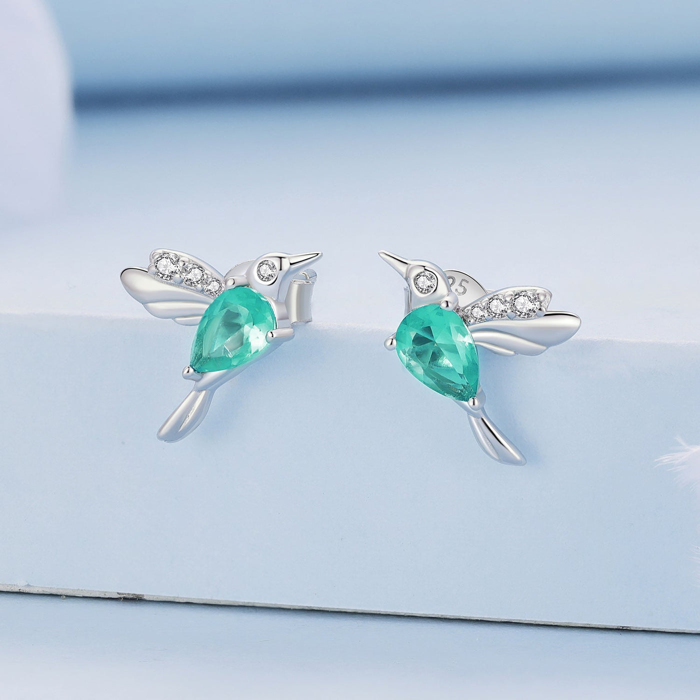 Mint Hummingbird Earrings - The Silver Goose SA