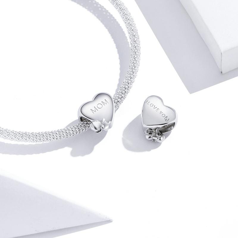 Mom Heart with Baby Charm - The Silver Goose SA