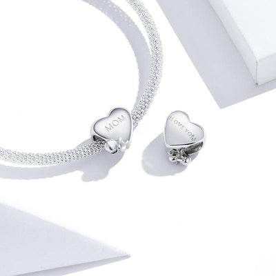 Mom Heart with Baby Charm - The Silver Goose SA