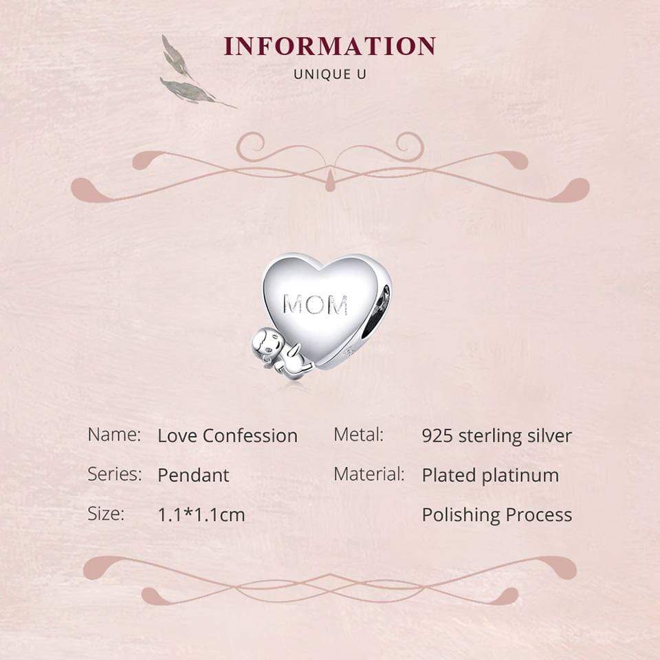 Mom Heart with Baby Charm - The Silver Goose SA