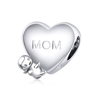 Mom Heart with Baby Charm - The Silver Goose SA