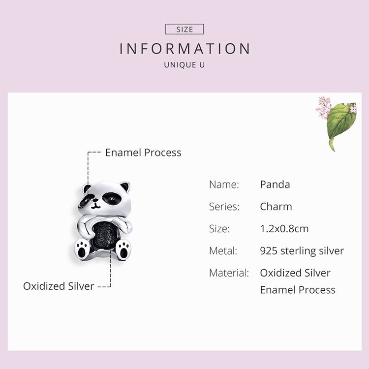 Panda Hug Charm - The Silver Goose SA