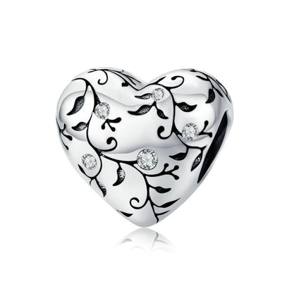 Pattern Heart Charm - The Silver Goose SA