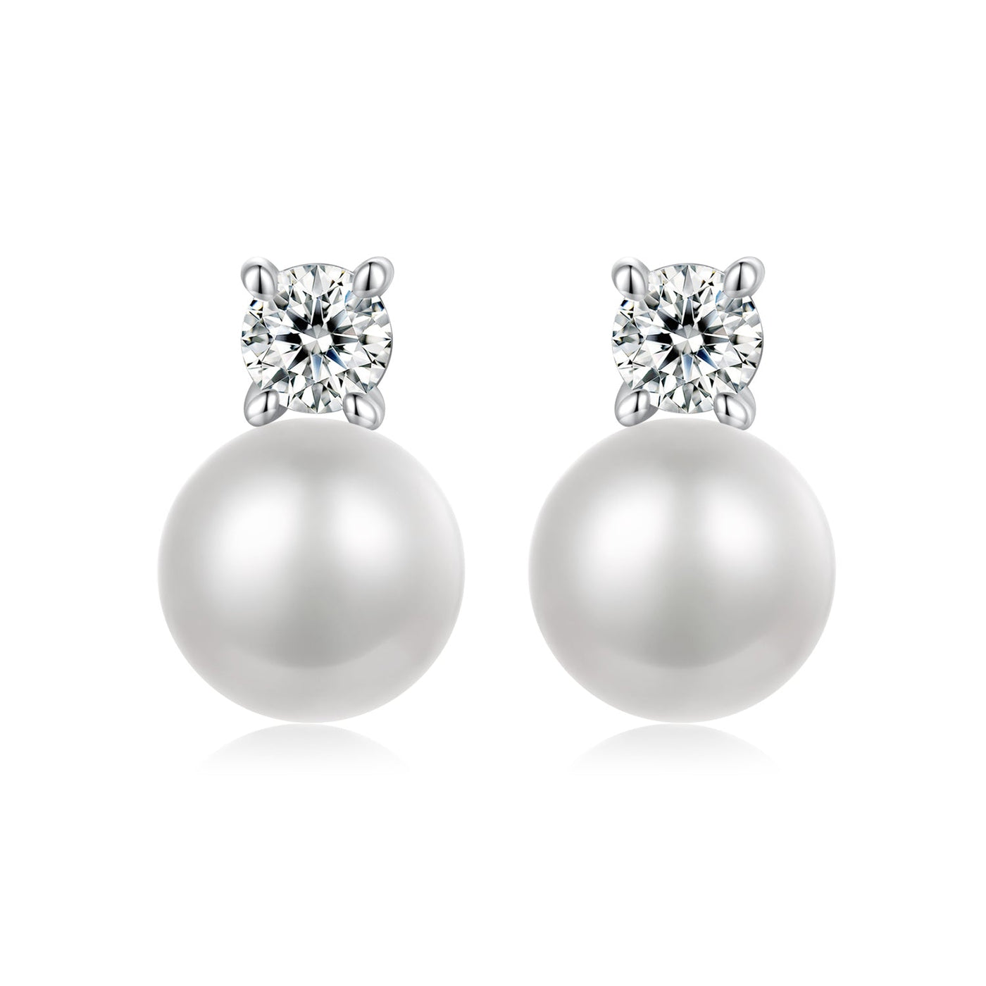 Paula Moissanite & Pearl Earrings - The Silver Goose SA