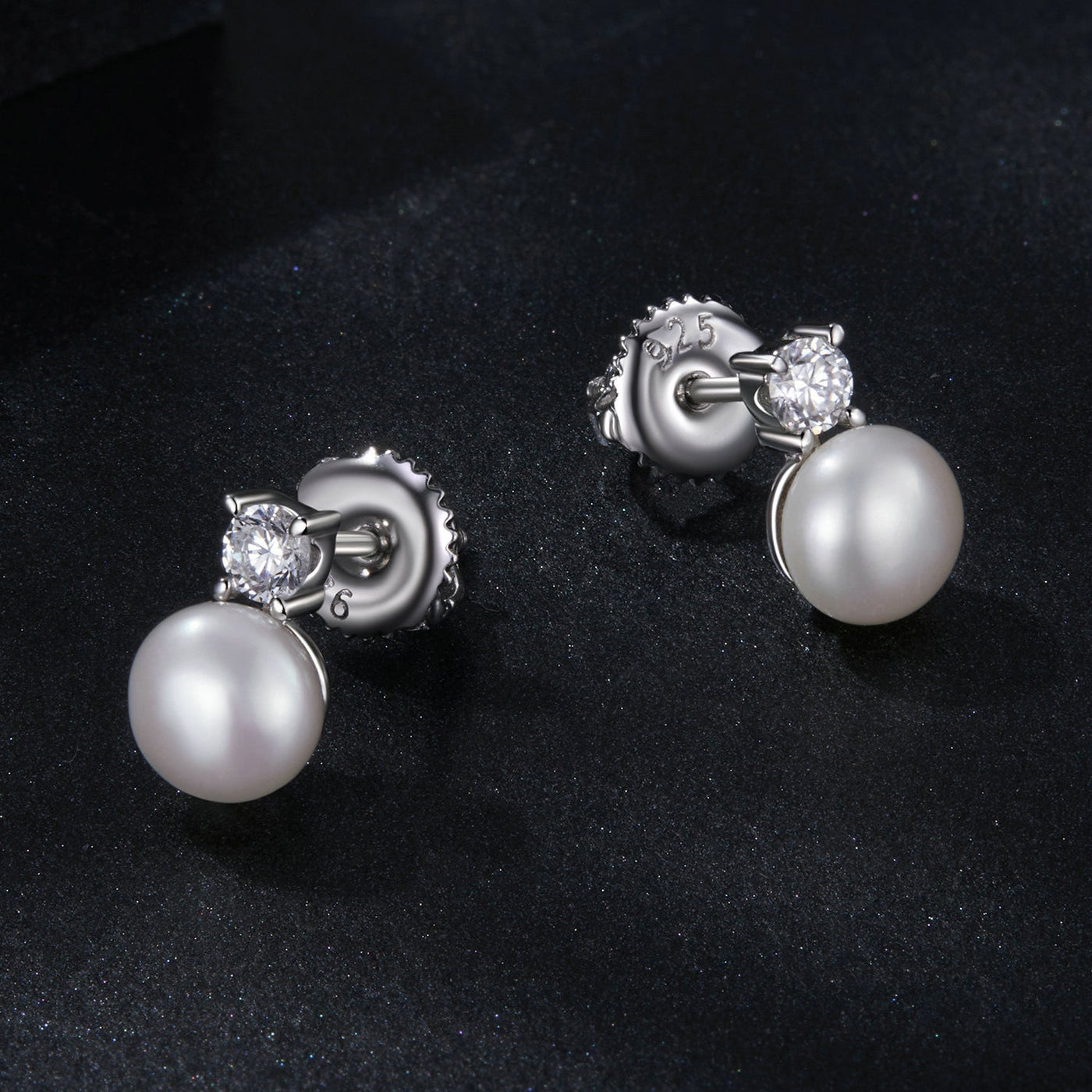 Paula Moissanite & Pearl Earrings - The Silver Goose SA