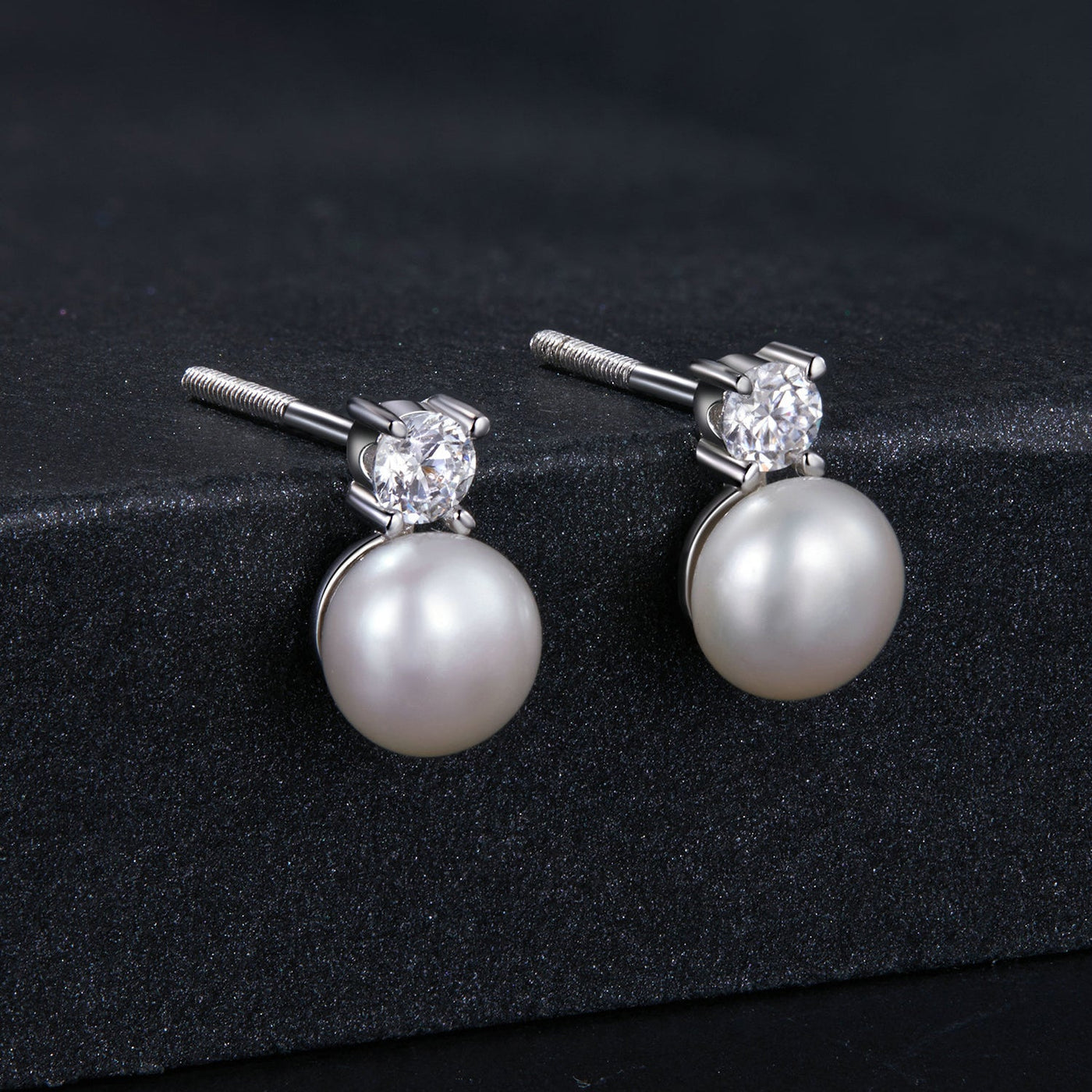 Paula Moissanite & Pearl Earrings - The Silver Goose SA