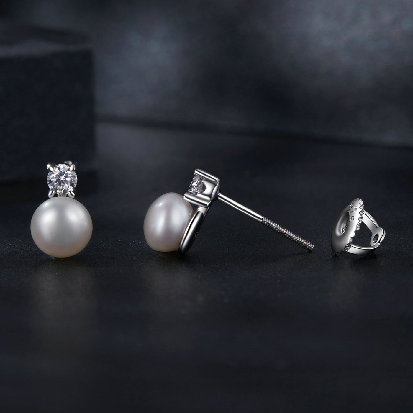 Paula Moissanite & Pearl Earrings - The Silver Goose SA