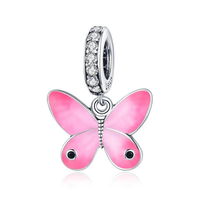 Pink Butterfly Pendant Charm - The Silver Goose SA