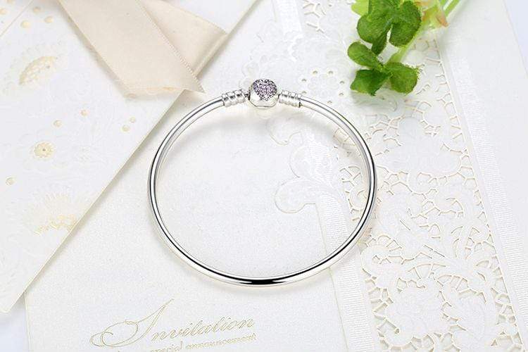 Pink Heart Bangle Bracelet - The Silver Goose SA