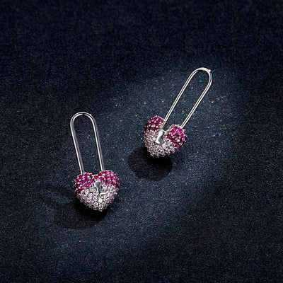 Pink Heart Earrings - The Silver Goose SA