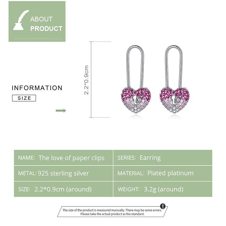 Pink Heart Earrings - The Silver Goose SA