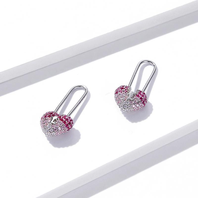 Pink Heart Earrings - The Silver Goose SA
