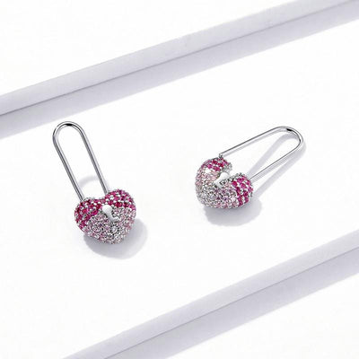 Pink Heart Earrings - The Silver Goose SA