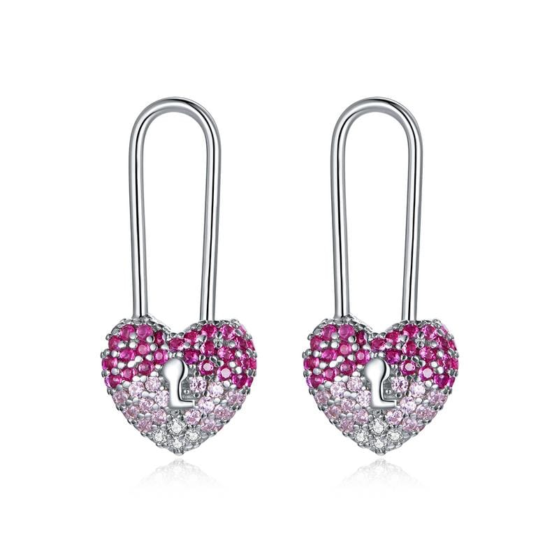 Pink Heart Earrings - The Silver Goose SA