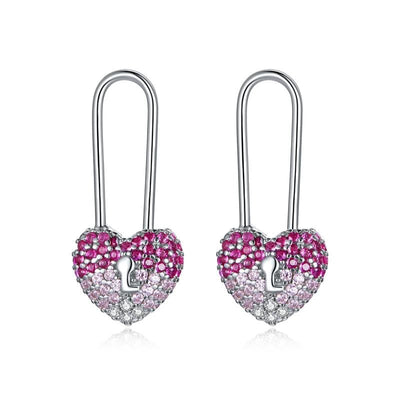 Pink Heart Earrings - The Silver Goose SA