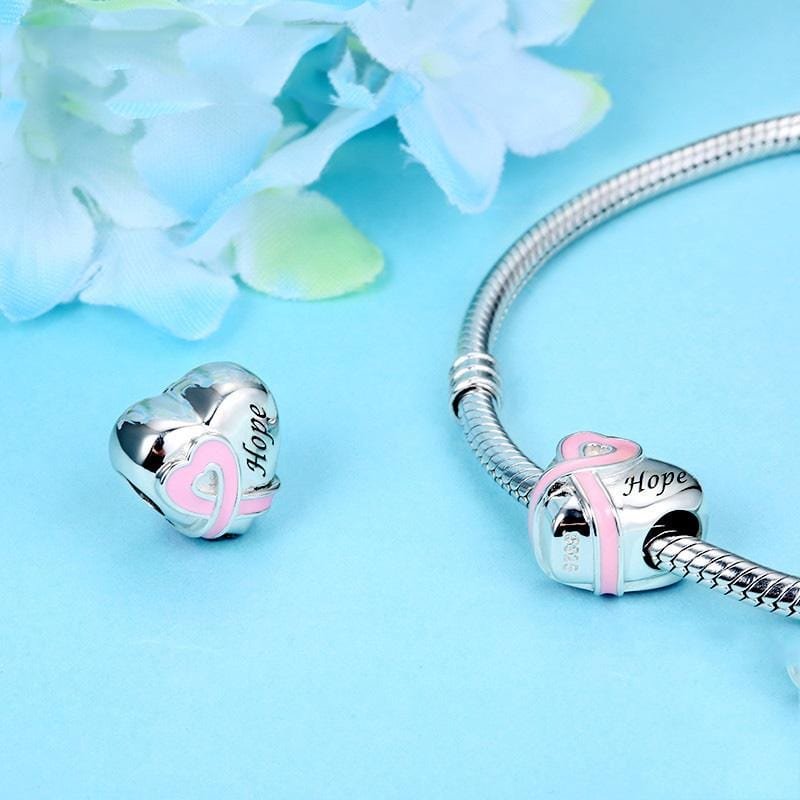 Pink Heart Hope Charm - The Silver Goose SA