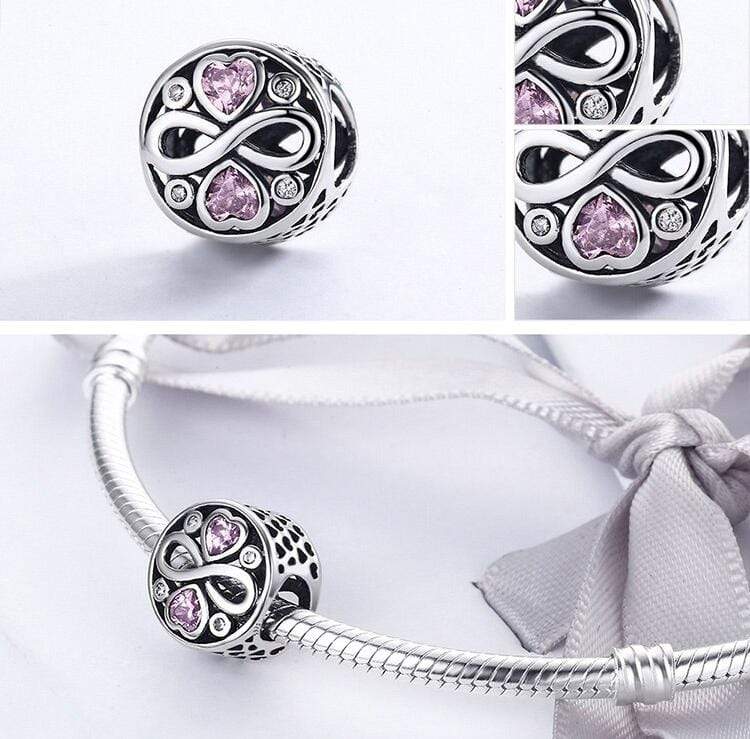 Pink Heart Infinity Charm - The Silver Goose SA