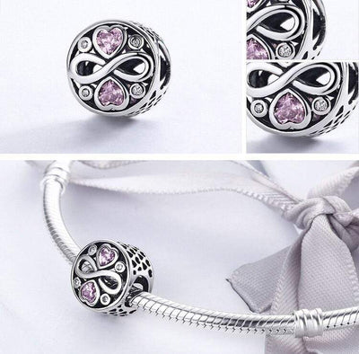 Pink Heart Infinity Charm - The Silver Goose SA