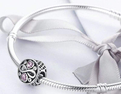 Pink Heart Infinity Charm - The Silver Goose SA