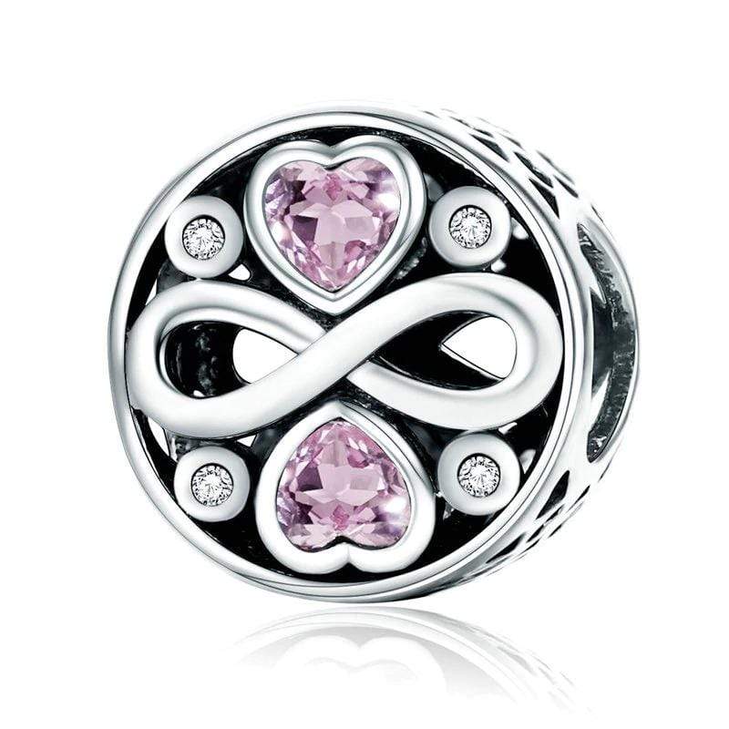 Pink Heart Infinity Charm - The Silver Goose SA