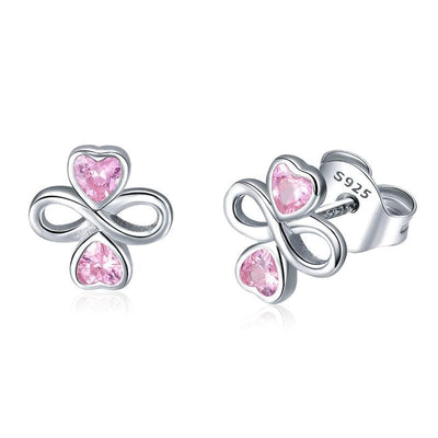 Pink Heart Infinity Earrings - The Silver Goose SA